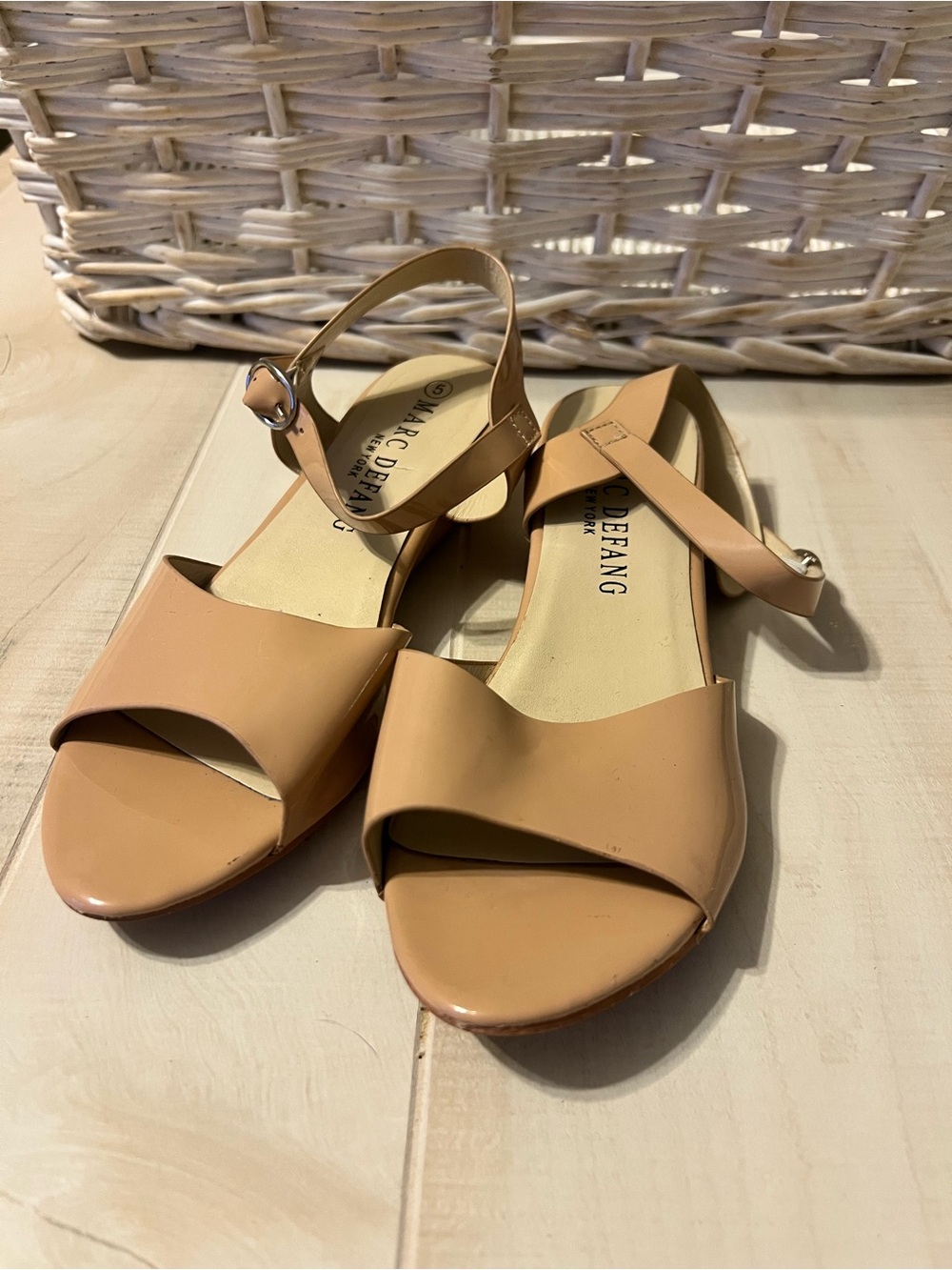 Marc Defang Kids Tan Open-Toe Ankle Strap Sandals run small